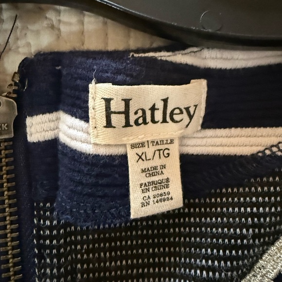 HatleyNavy and White Striped Dress with Decorative Trim Size XL - Picture 10 of 11